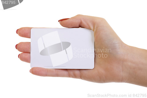 Image of  business card over white