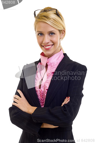 Image of friendly smiling businesswoman