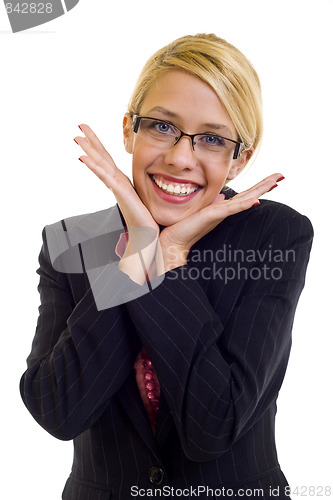Image of excited business woman