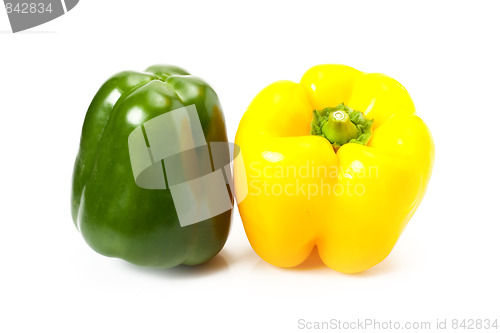 Image of yellow and green peppers