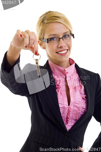Image of woman holding keys