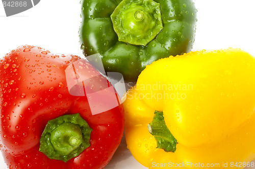 Image of water drops on peppers