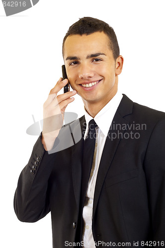 Image of businessman talking on mobile