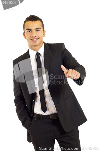 Image of businessman with thumbs up