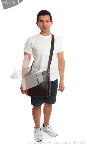 Image of Casual student standing with bag