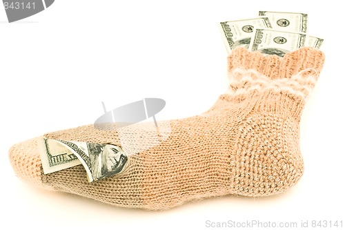 Image of Dollars in the sock