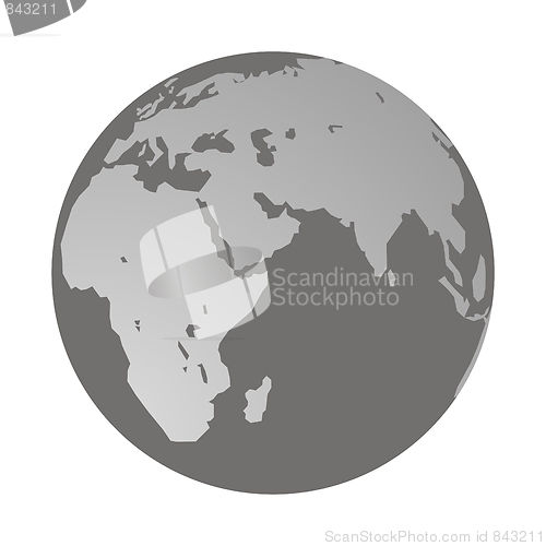 Image of Planet Earth - black and white