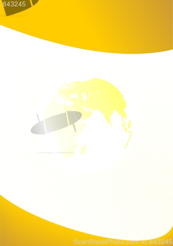 Image of Yellow business template with Planet Earth