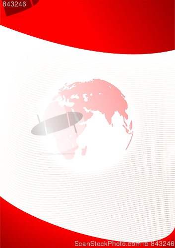 Image of Red business template with Planet Earth