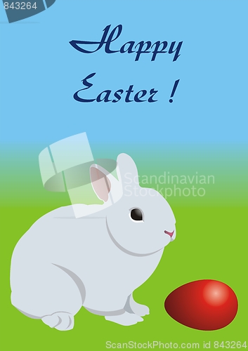 Image of Easter bunny and red egg
