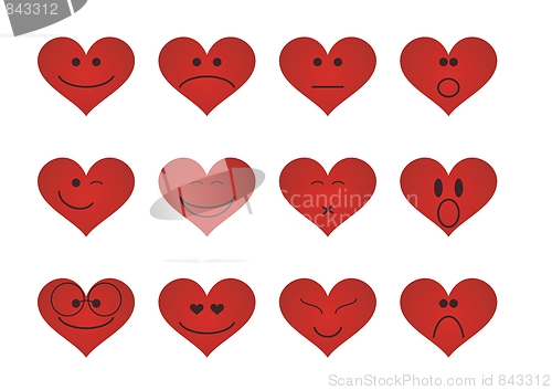 Image of Valentine's heart emoticons