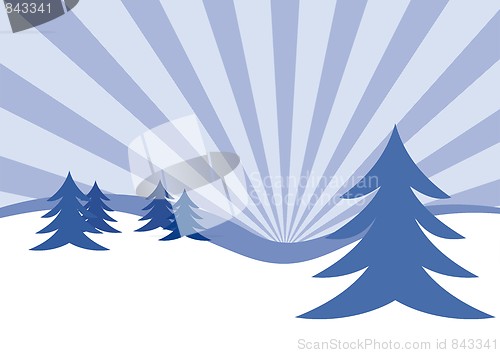 Image of Winter firs illustration