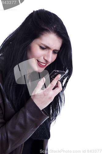 Image of Beautiful woman on the phone