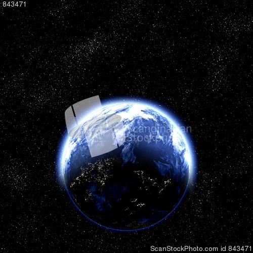 Image of earth planet in space