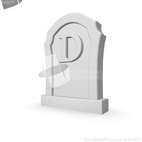 Image of gravestone with letter d