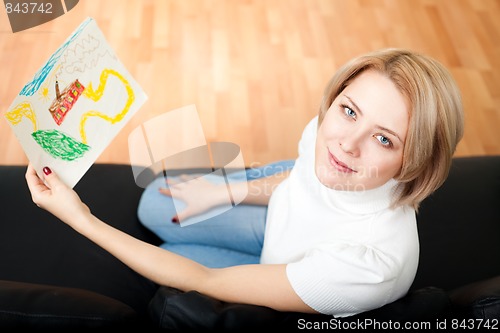 Image of Mother with her child painting