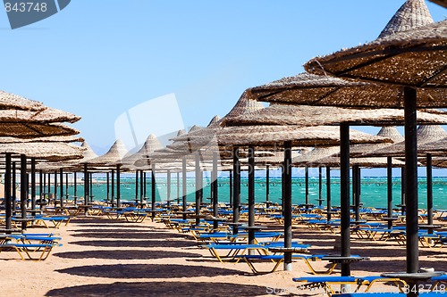 Image of Empty beach at sunny day