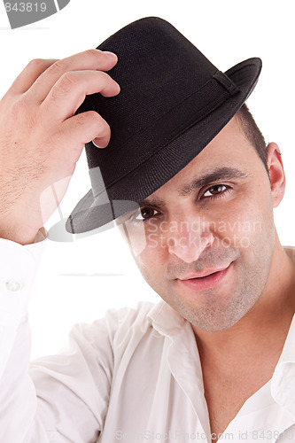 Image of man with his black hat