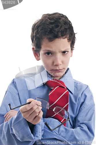 Image of little businessman angry