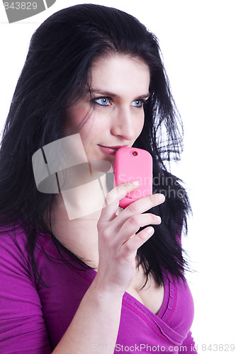 Image of Beautiful woman on the phone