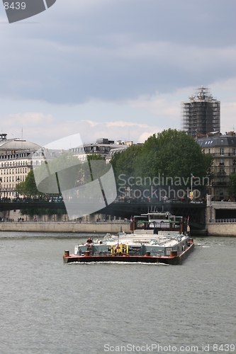 Image of River Transport Boat, Seine, Paris, France