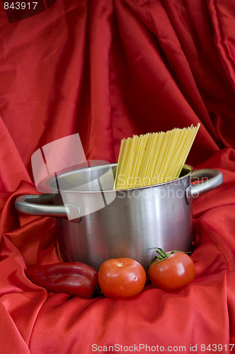 Image of red and spaghetti