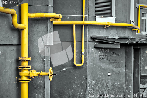 Image of Yellow gas pipe