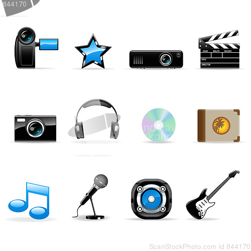 Image of Media icons set