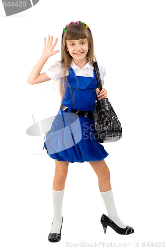 Image of The girl in a blue dress