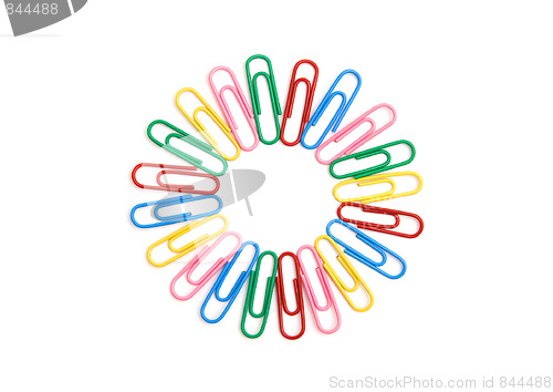 Image of Color paperclips circle