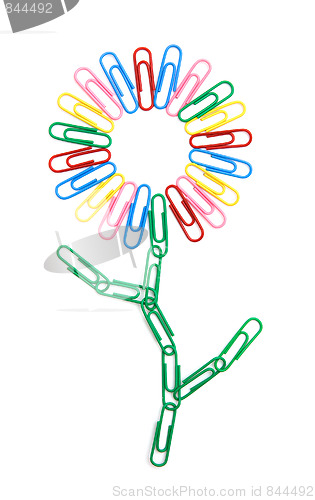 Image of Color paperclips flower