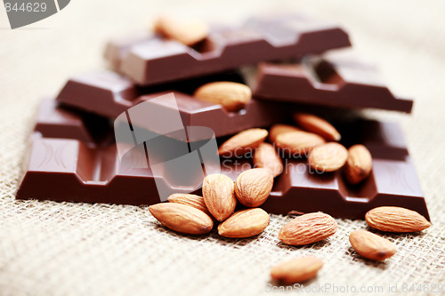 Image of chocolate with almonds