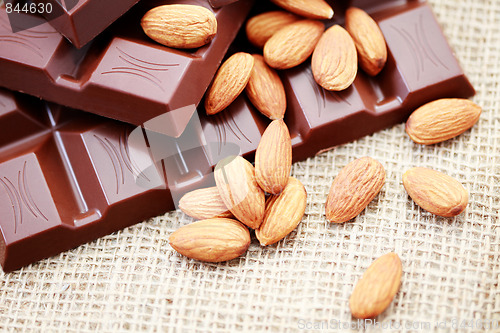 Image of chocolate with almonds