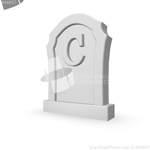 Image of gravestone with letter c
