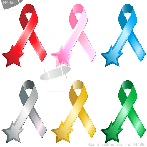Image of Set of 6 Ribbon with Star.