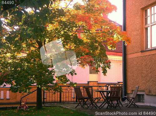Image of City Courtyard  in the Fall