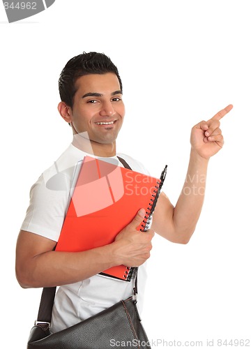 Image of Male student pointing his finger to your message