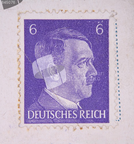 Image of old postage stamp with adolf hitler 