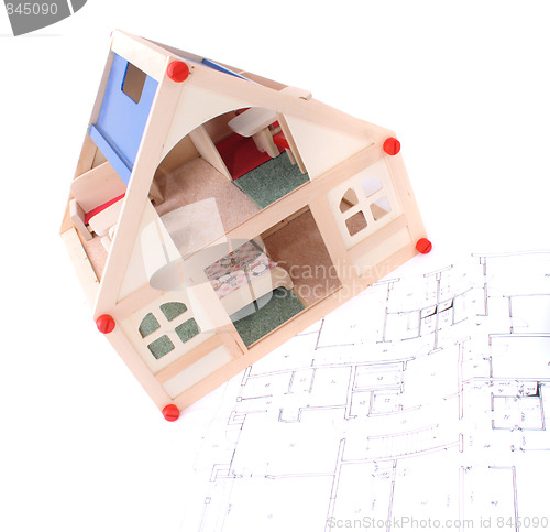 Image of toy house and plans
