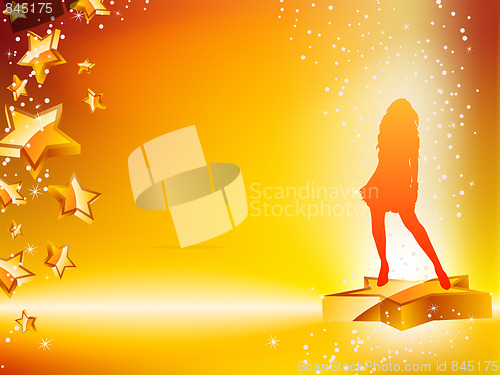 Image of Girl Dancing on Star Yellow Flyer.