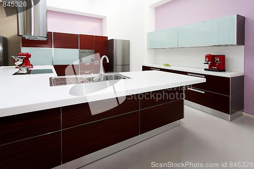 Image of Purple kitchen counter