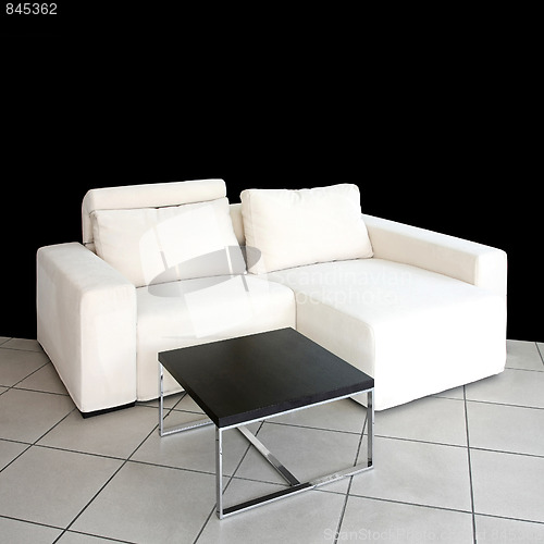 Image of White settee