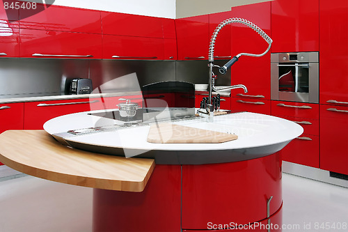 Image of Red kitchen