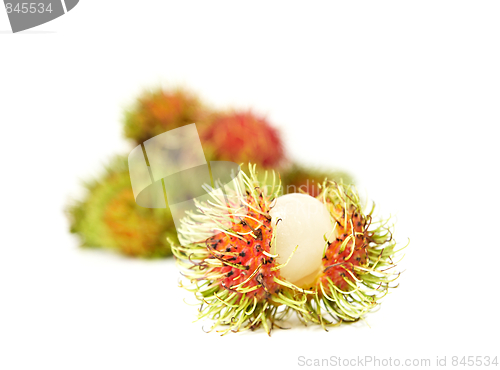 Image of exotic Thai fruit Rambutan or Ngo