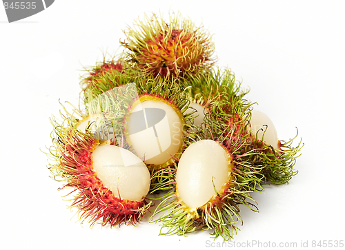 Image of exotic Thai fruit Rambutan or Ngo