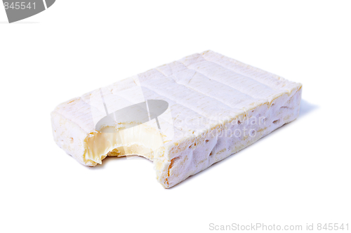 Image of Bitten piece of Gourmet Brie Cheese