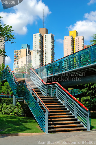 Image of Stairs of overbridge in park