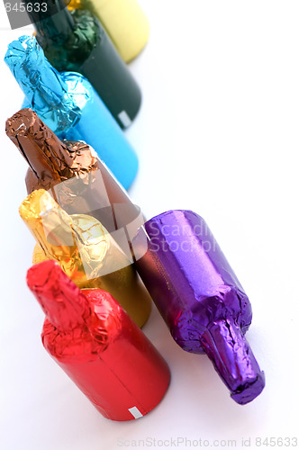 Image of Colorful chocolate bottles