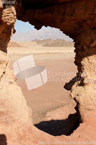 Image of Window in the rock in desert