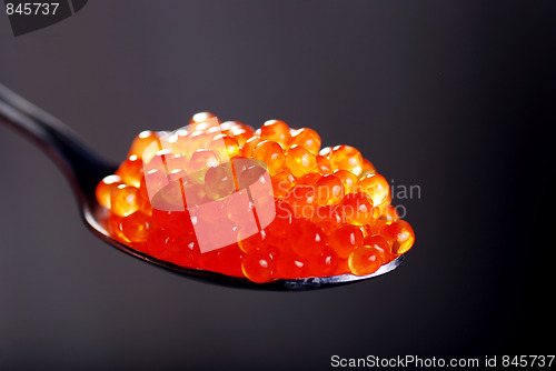 Image of Red caviar in spoon